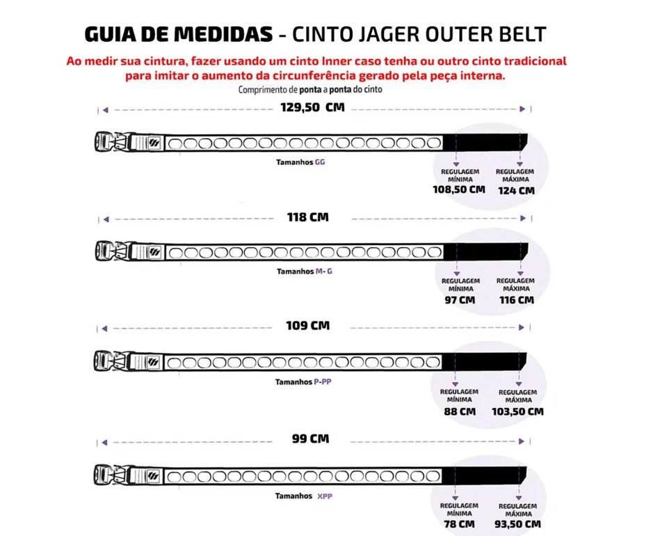 Cinto Evo Tactical Jager Outer Belt 2.0 Tático Militar M-G 112cm PP-P 102cm