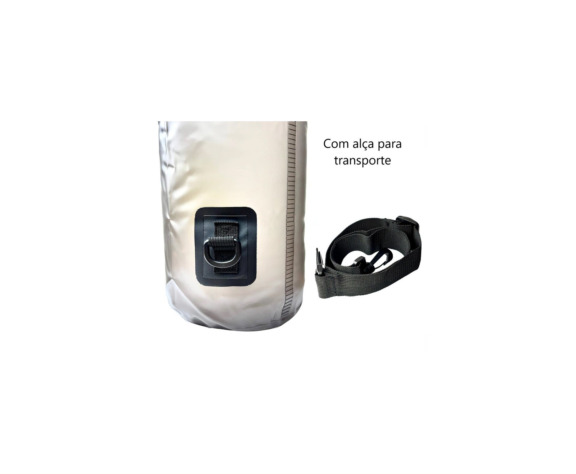 Saco Estanque Hawapi 30L Translúcido Cinza