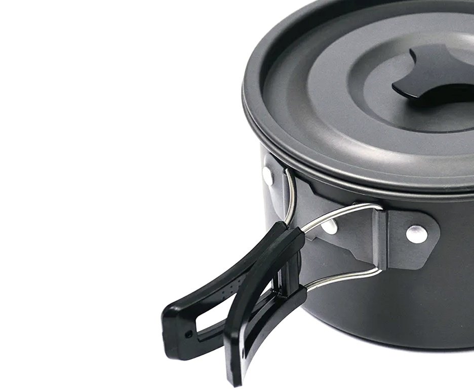 Conjunto de Panelas Camping Hawapi com Chaleira Ultraleve - Verde Limão