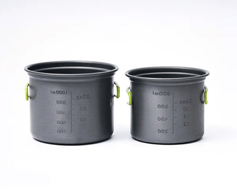 Conjunto de Panelas Camping Hawapi 4 Peças Ultraleve Verde Limão