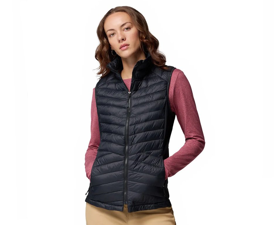 Colete Columbia Feminino Powder Pass III Hybrid Vest -Black