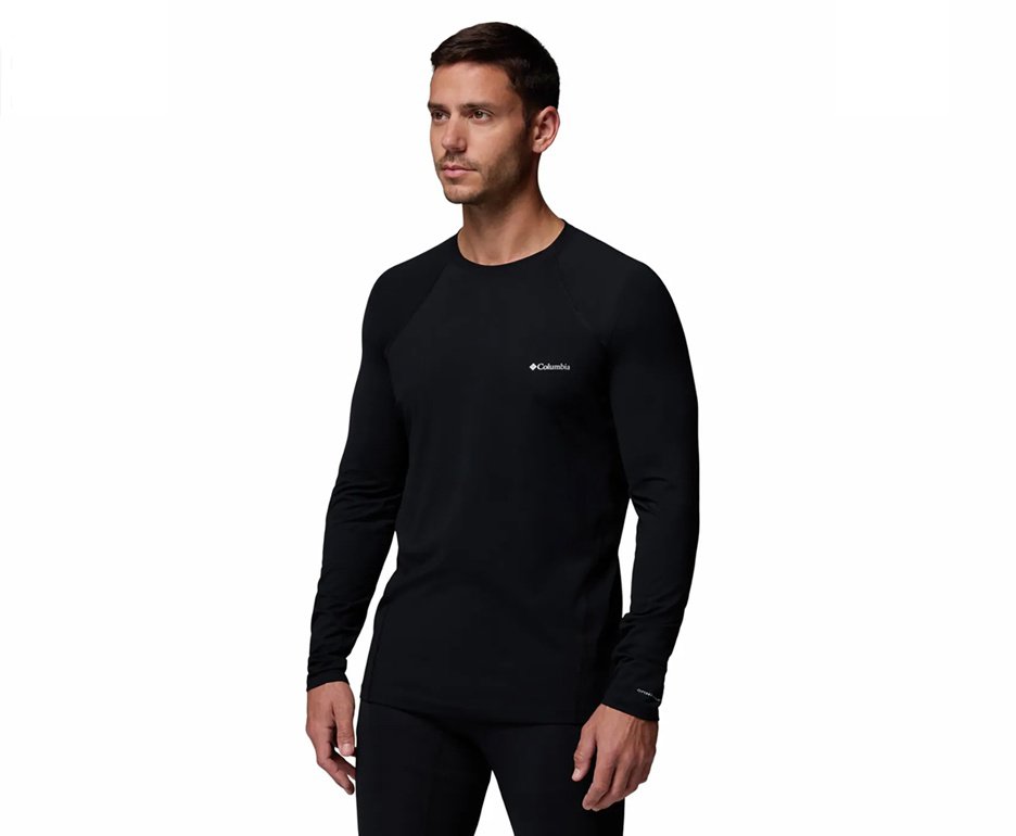 Blusa Columbia Masculina Baselayer Midweight Stretch Long Sleeve Top - Black