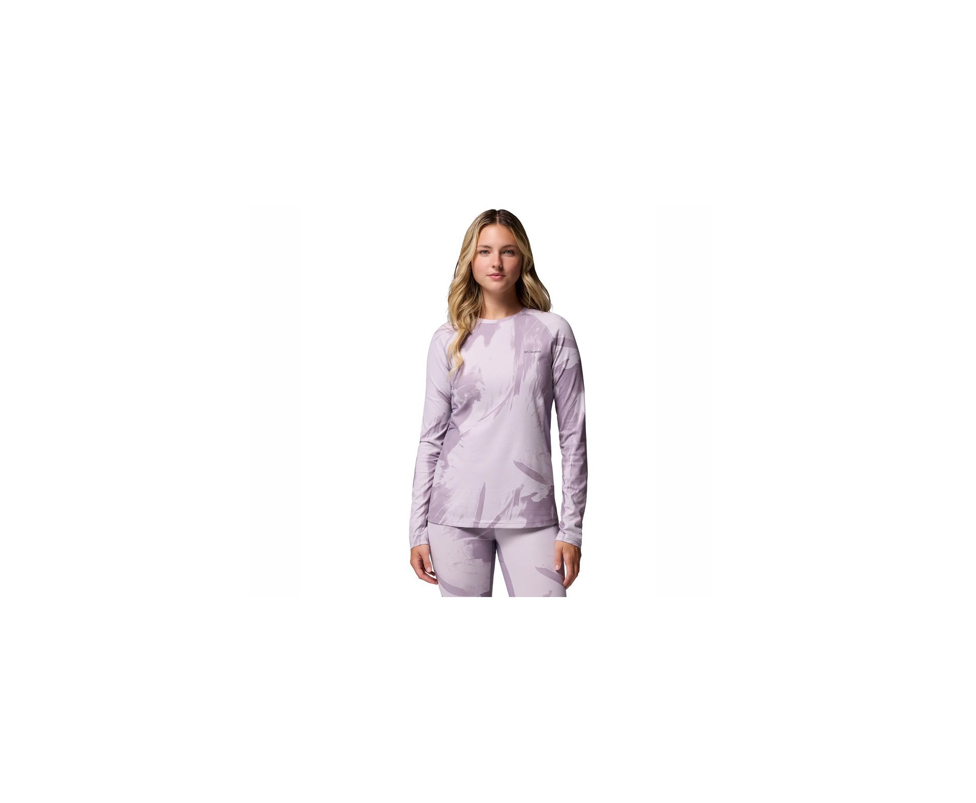 Blusa Columbia Feminina Omni-Heat Infinity Knit LS Crew Shale - Purple Snowfl