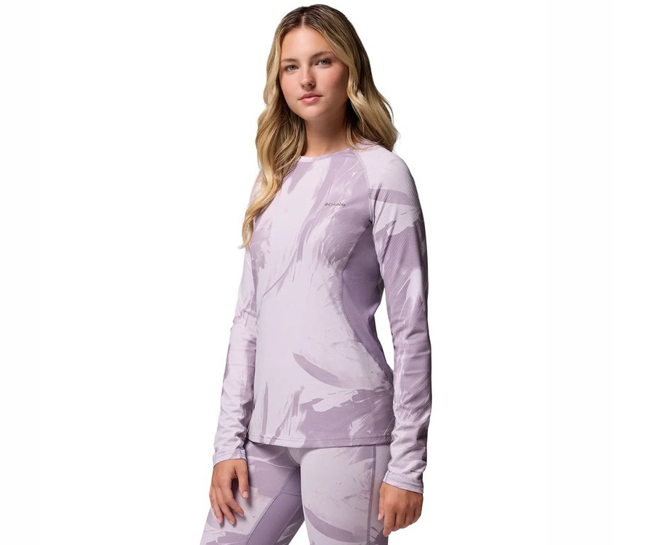 Blusa Columbia Feminina Omni-Heat Infinity Knit LS Crew Shale - Purple Snowfl