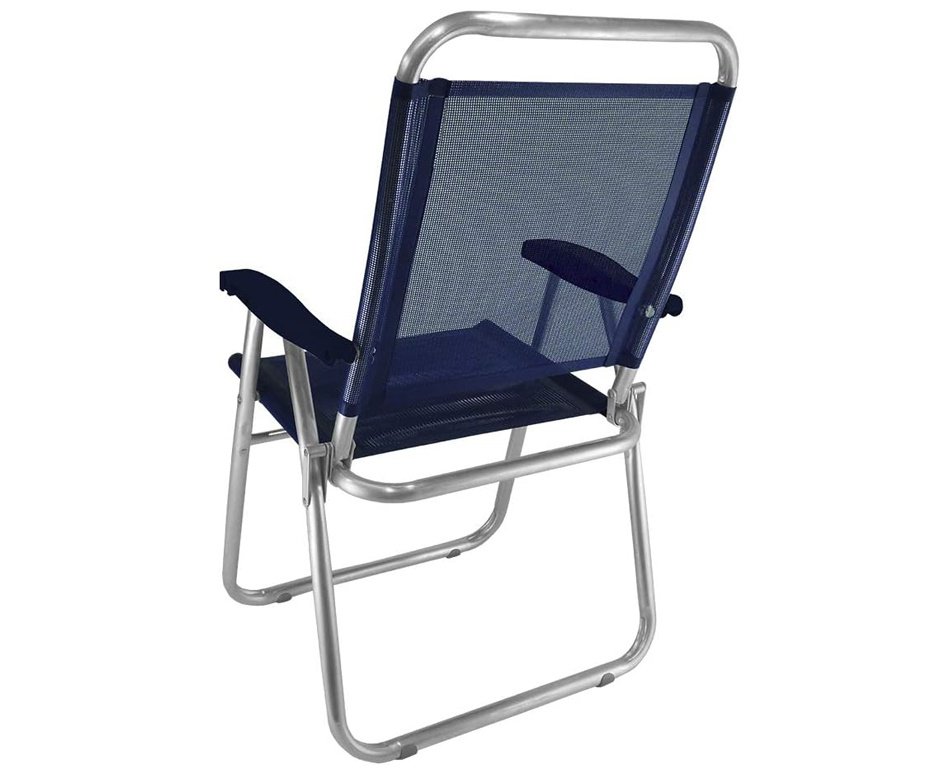 Cadeira de Praia Aluminio Cancun Plus Capacidade Até 120 KG Zaka - Azul Marinho