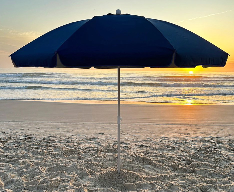 Guarda Sol Poliéster UV50+ Alumínio 2,50 x 2,5m Azul Marinho - Zaka