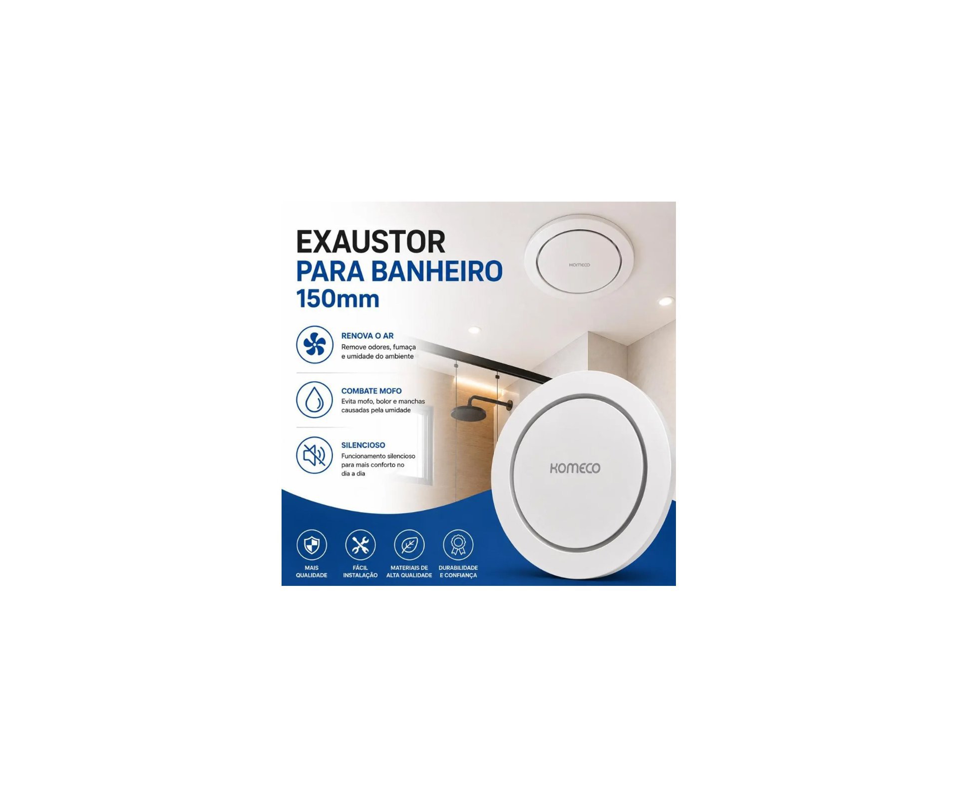Exaustor de Ar Komeco Koea 150 Bivolt Circular