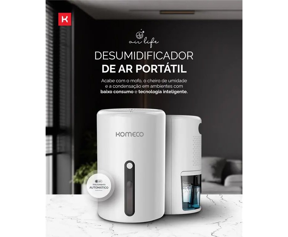 Mini Desumidificador de Ar Komeco Peltier KDP 300 G1 Bivolt