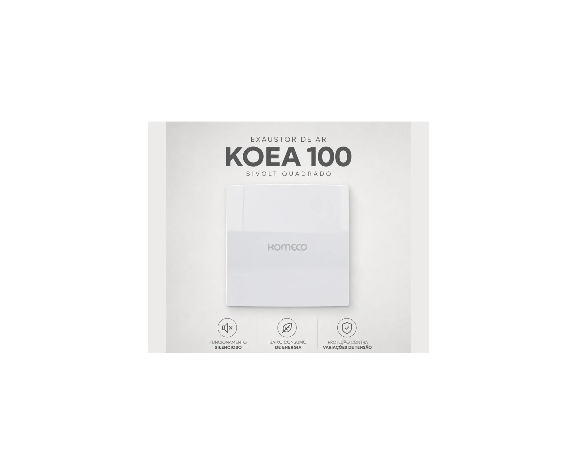 Kit 2 unds do Exaustor de Ar Banheiro 10cm Komeco Koea 100 Bivolt Quadrado