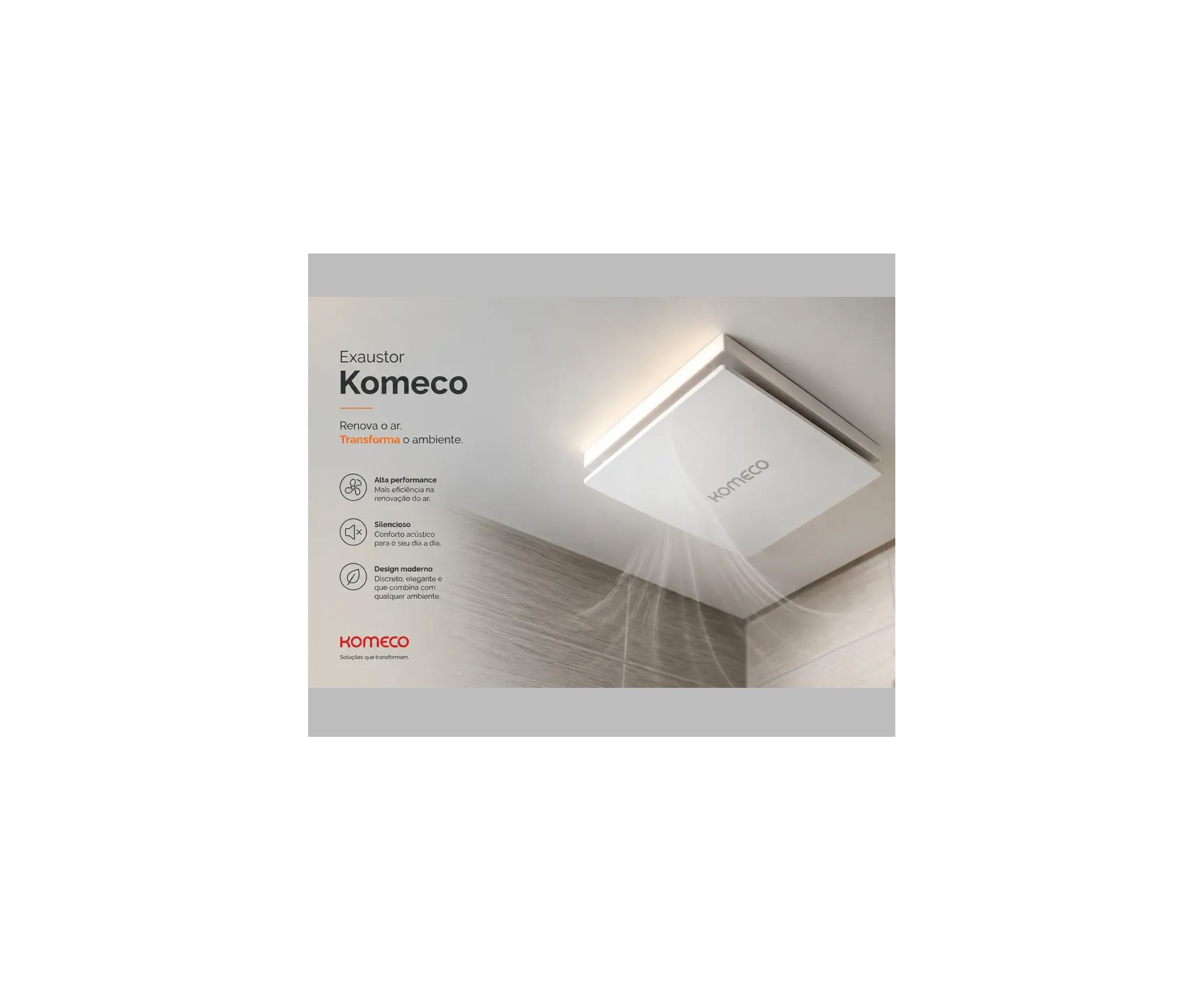Kit 2 unds do Exaustor de Ar Banheiro 10cm Komeco Koea 100 Bivolt Quadrado