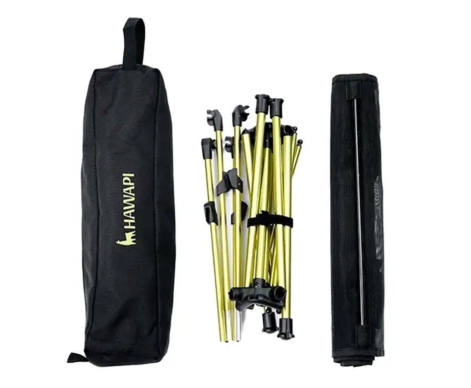Mesa Hawapi 39x59 Com Porta Copos ALUMINIO - Verde Limão/Preto