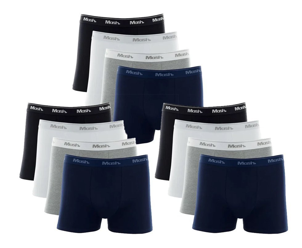 Kit 12 Cuecas Mash Boxer Box Algodão Cotton Original - TAM M
