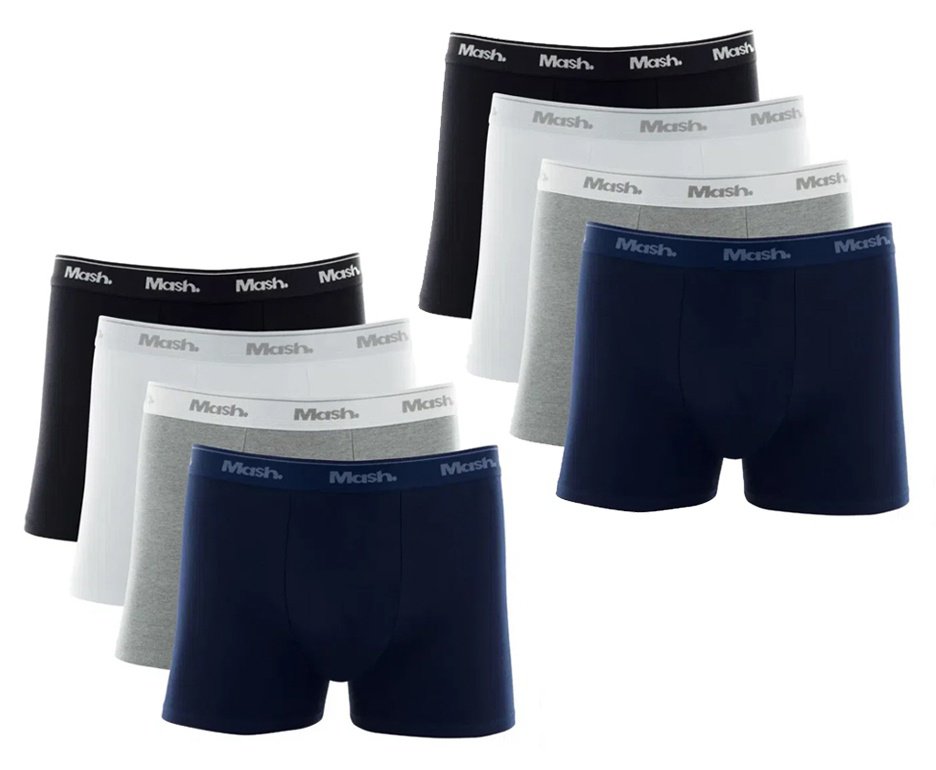 Kit 8 Cuecas Mash Boxer Box Algodão Cotton Original - TAM G
