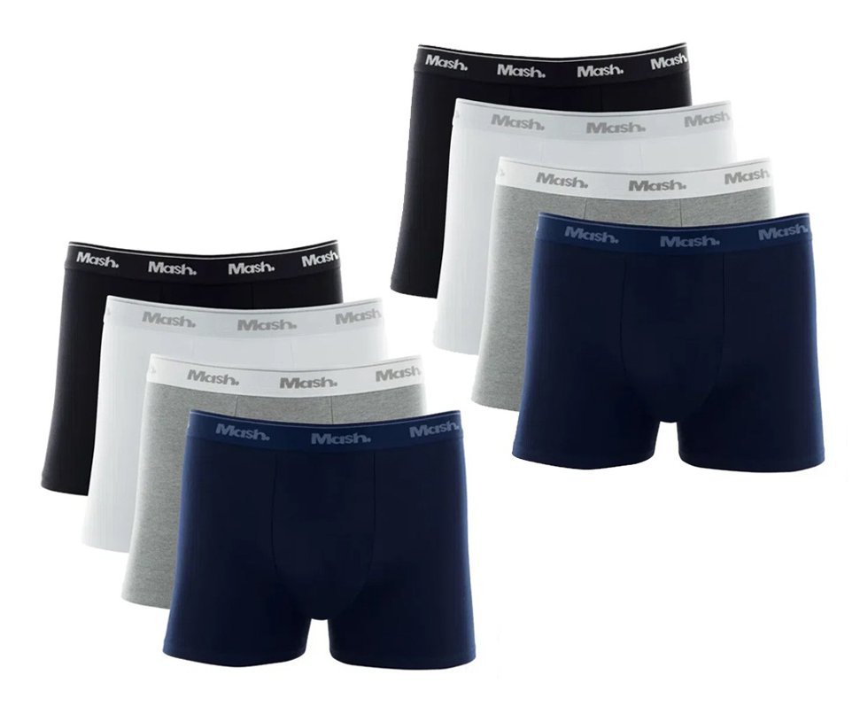 Kit 8 Cuecas Mash Boxer Box Algodão Cotton Original - TAM G