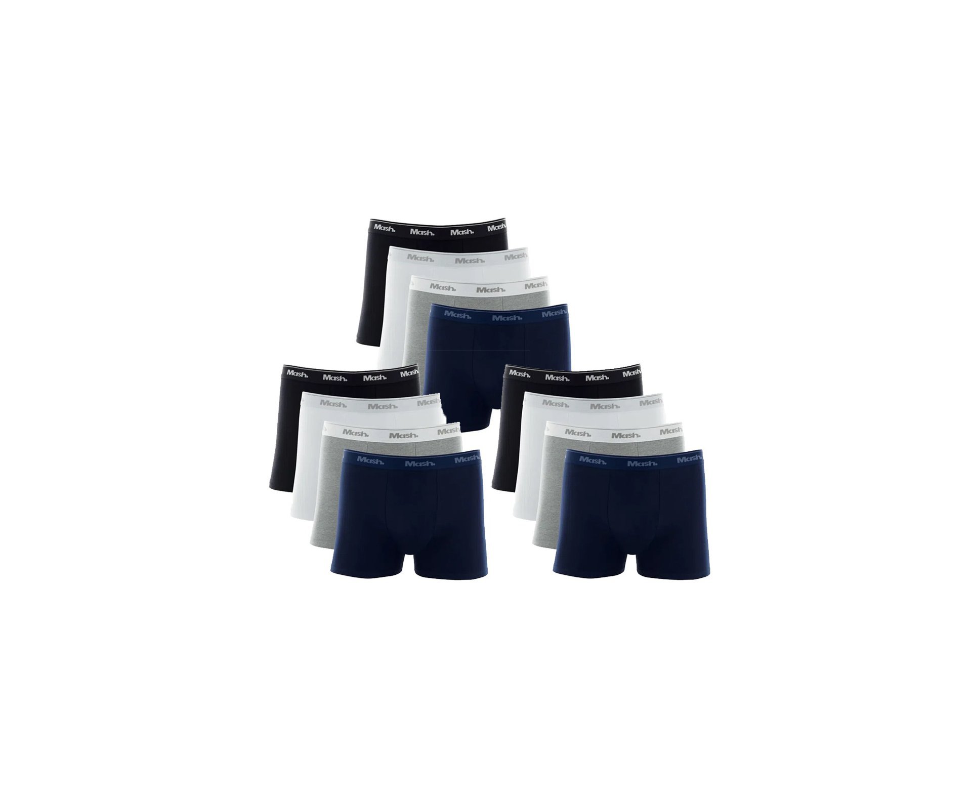Kit 12 Cuecas Mash Boxer Box Algodão Cotton Original - TAM G