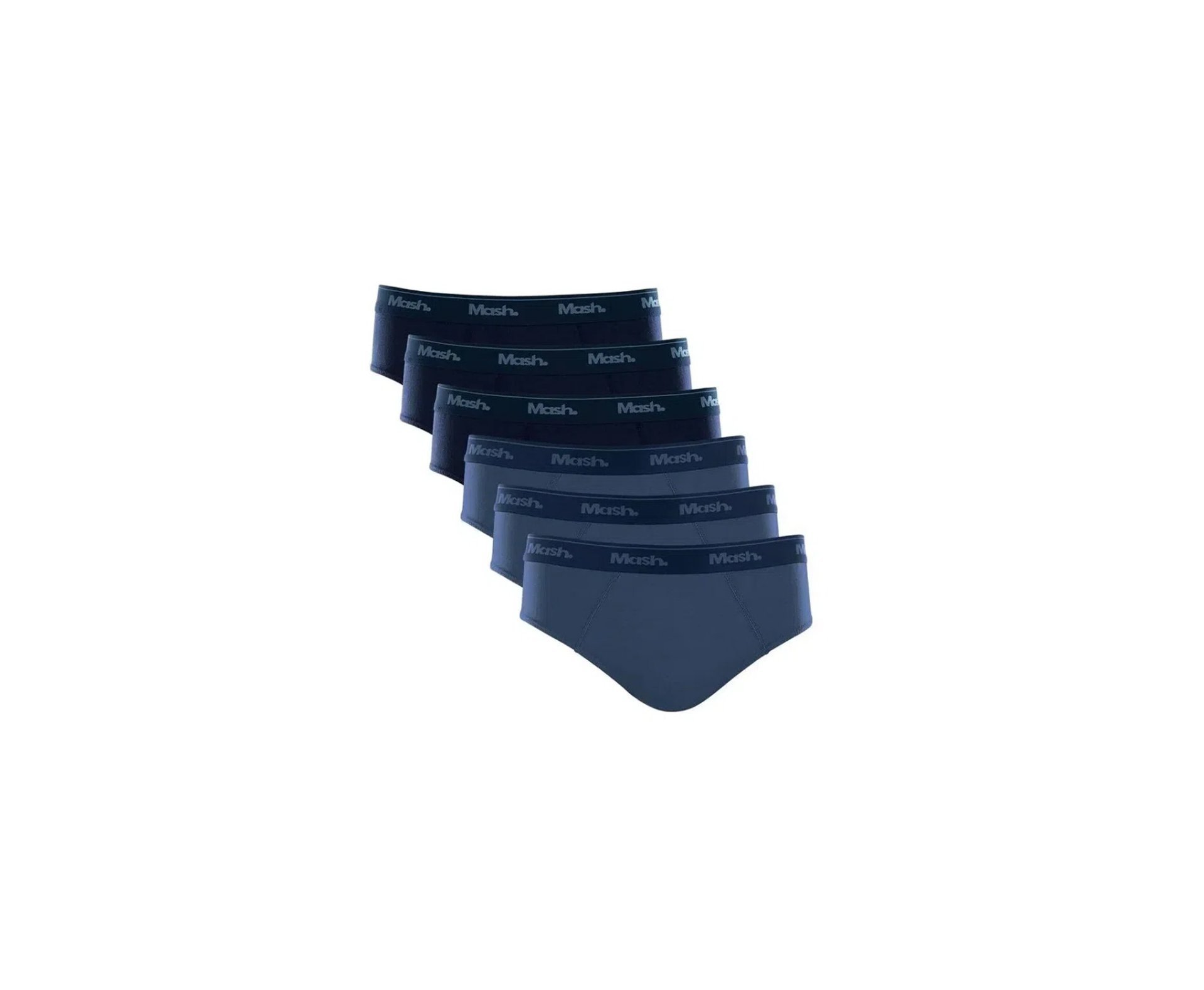 Kit 18 Cuecas Slip Algodão Mash Original - Azul - TAM M