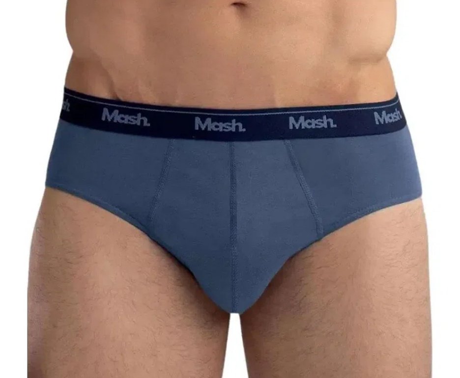Kit 18 Cuecas Slip Algodão Mash Original - Azul - TAM M