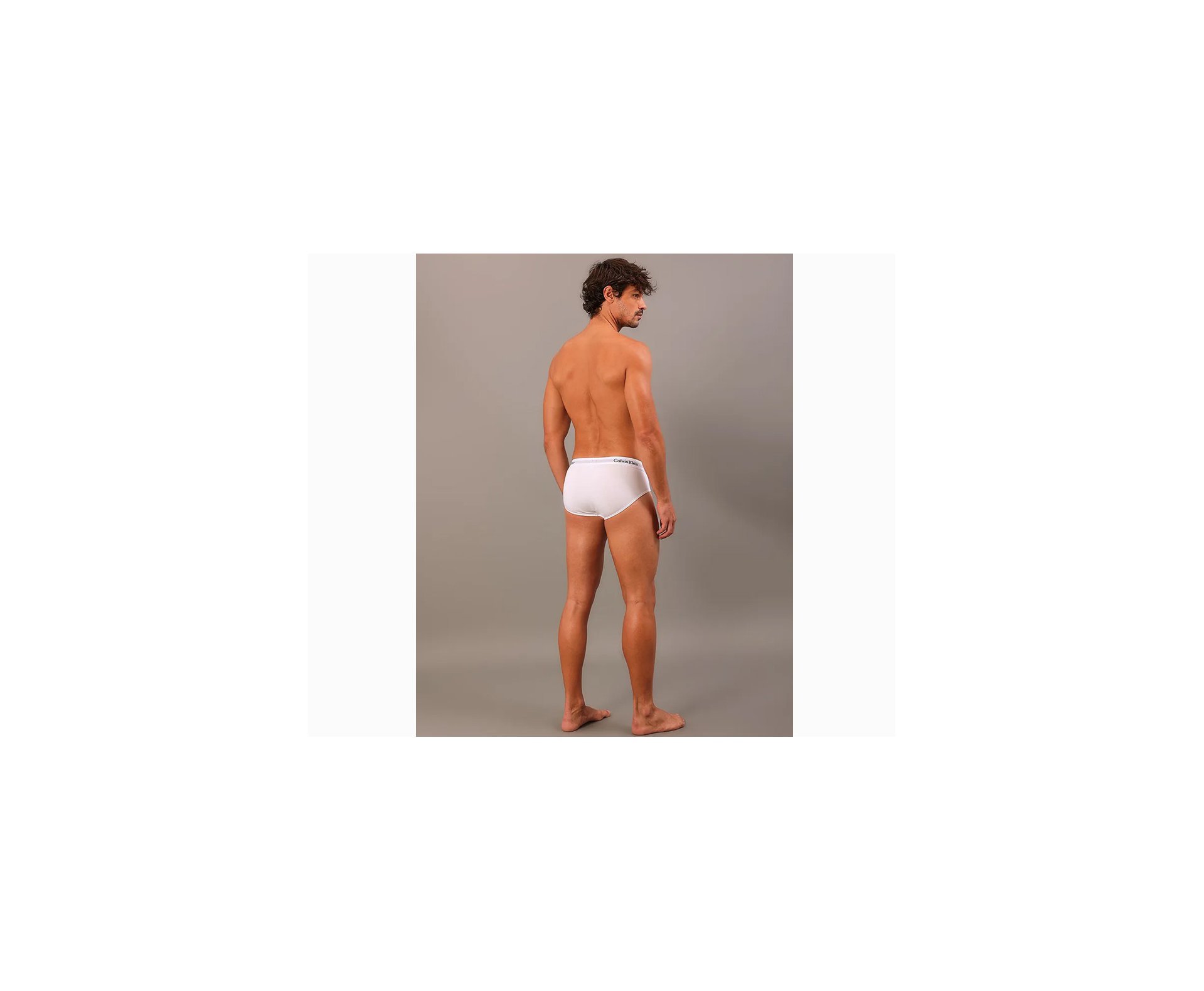 Kit 2 Cuecas Calvin Klein Brief Cotton CK C13.01- Branca