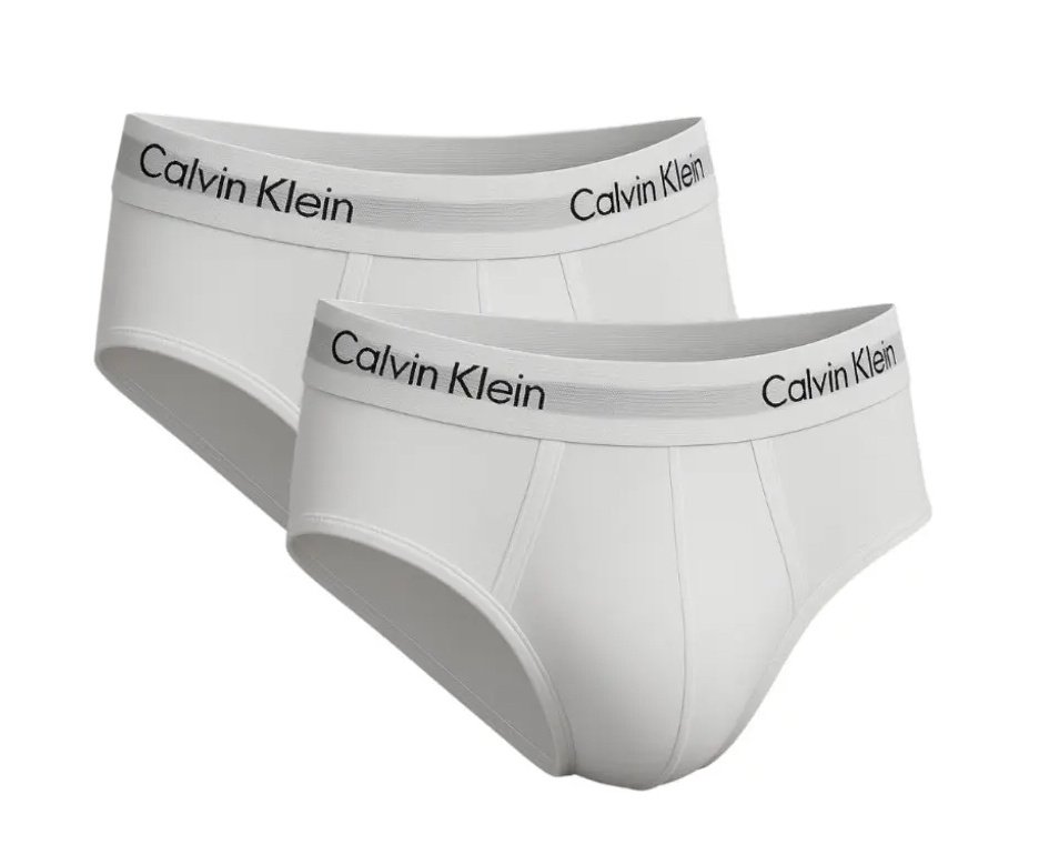Kit 2 Cuecas Calvin Klein Brief Cotton CK C13.01- Branca