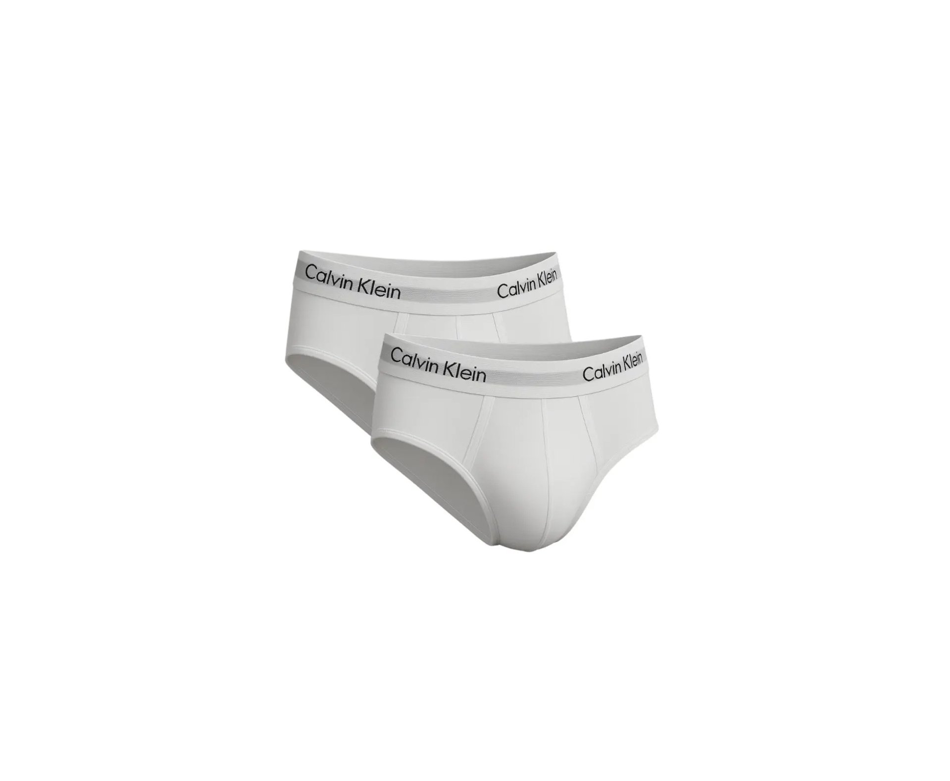 Kit 2 Cuecas Calvin Klein Brief Cotton CK C13.01- Branca