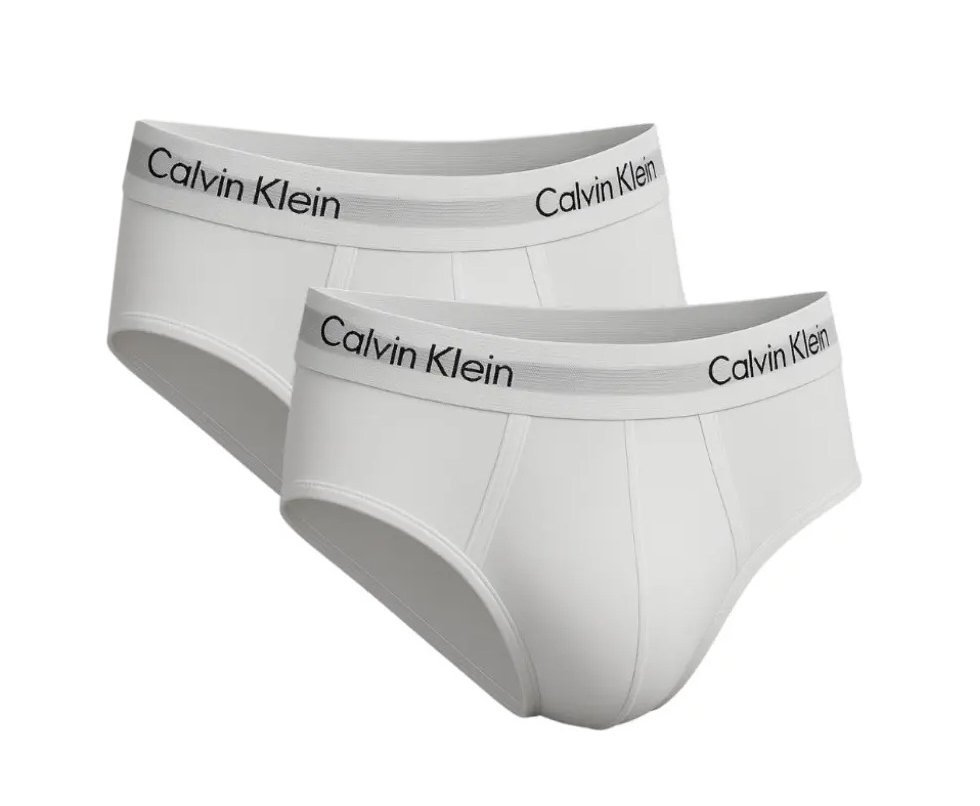 Kit 2 Cuecas Calvin Klein Brief Cotton CK C13.01- Branca