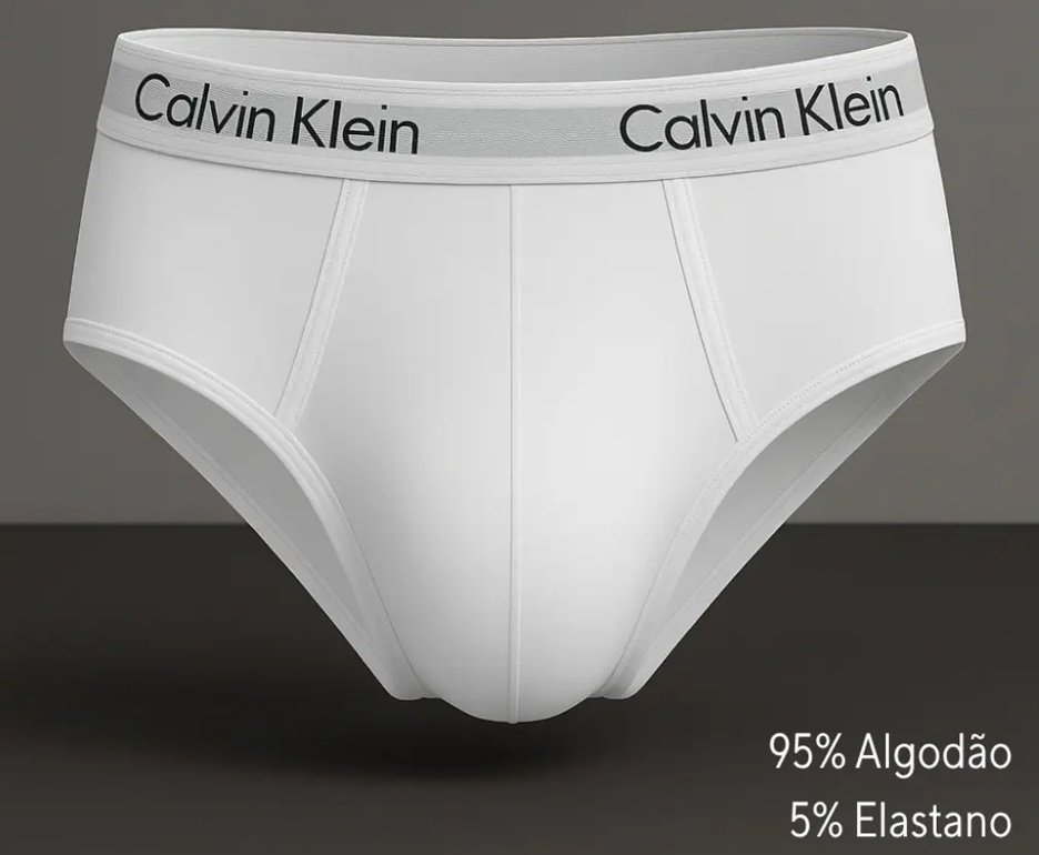 Kit 2 Cuecas Calvin Klein Brief Cotton CK C13.01- Branca
