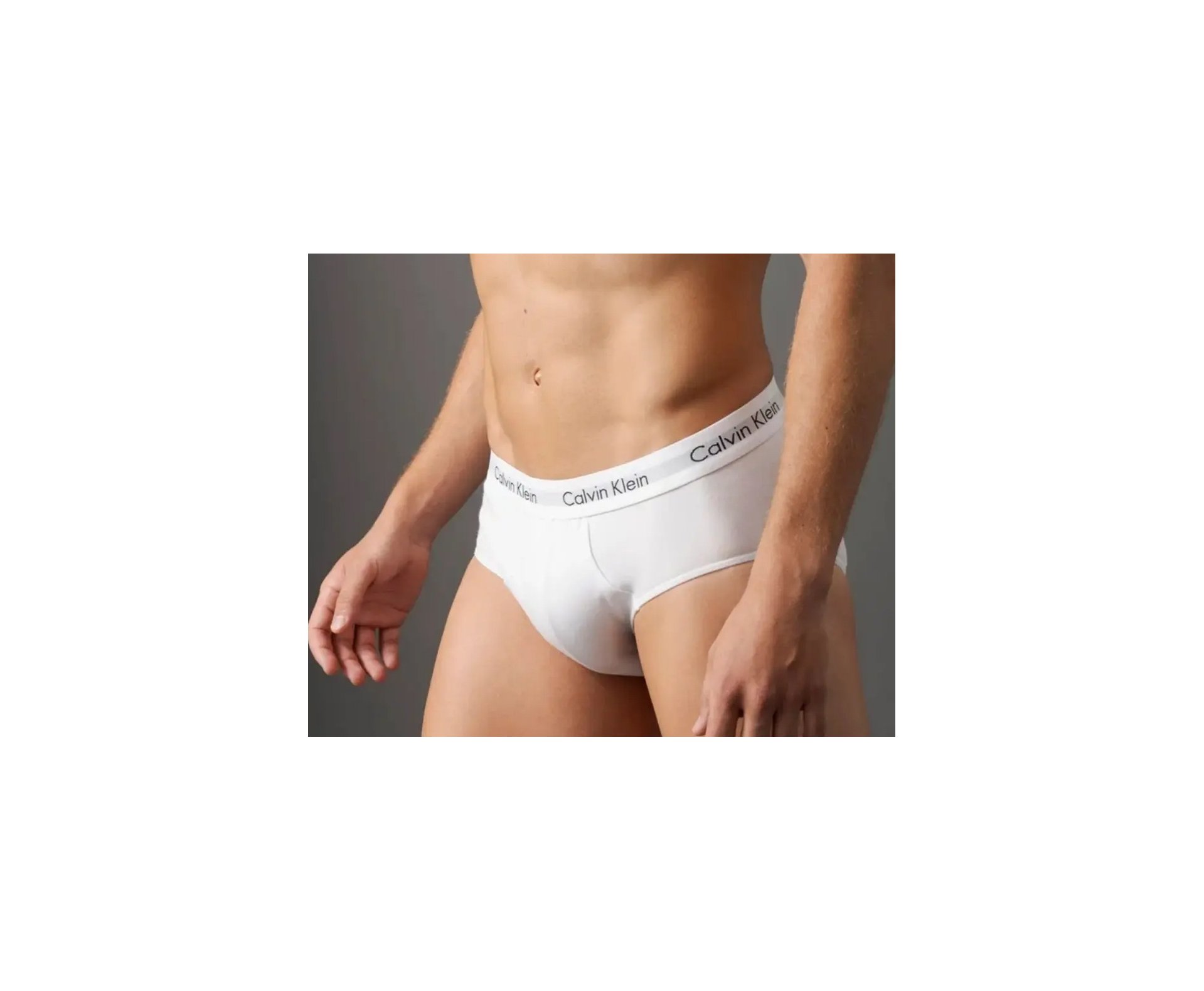 Kit 2 Cuecas Calvin Klein Brief Cotton CK C13.01- Branca