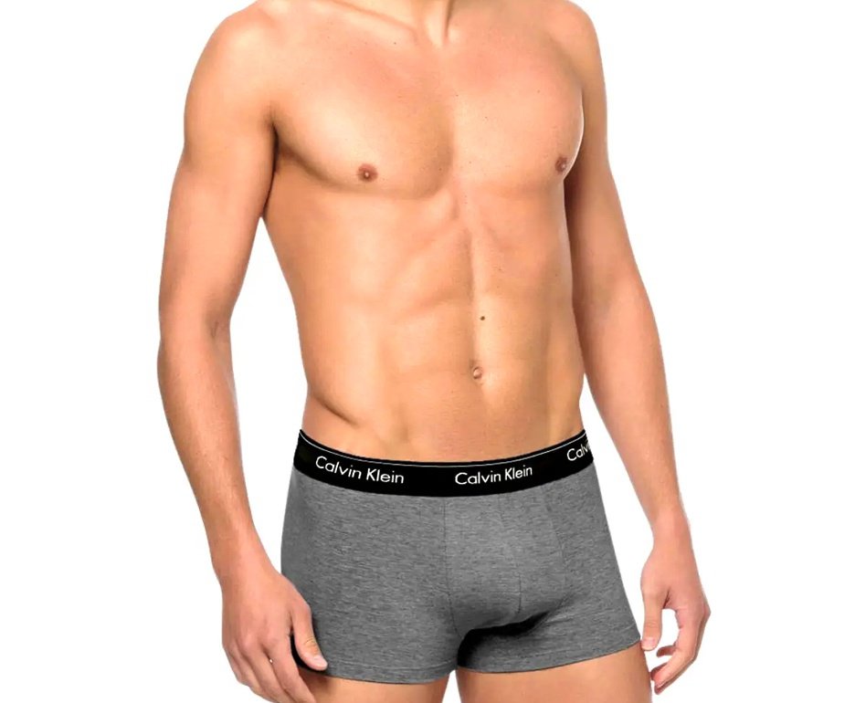 Kit 2 Cuecas boxer Calvin Klein Low Rise Trunk Cotton CK- Cinza