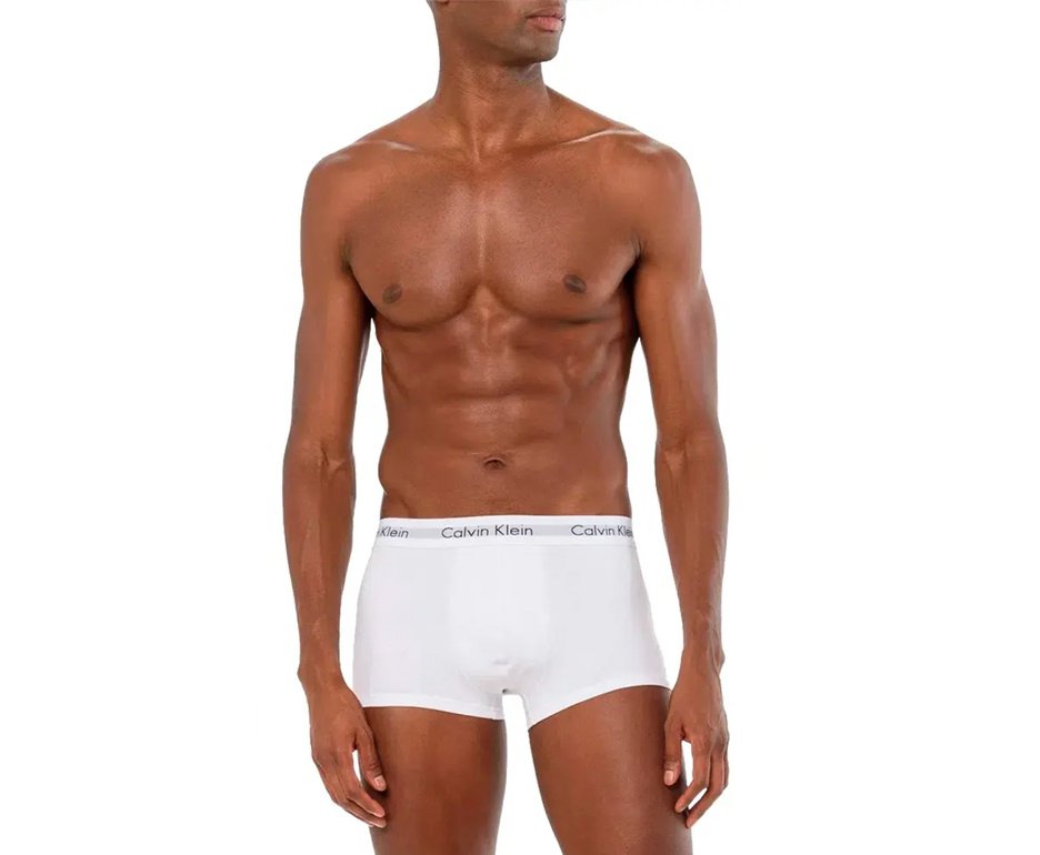Kit 2 Cuecas boxer Calvin Klein Low Rise Trunk Cotton CK- Branca