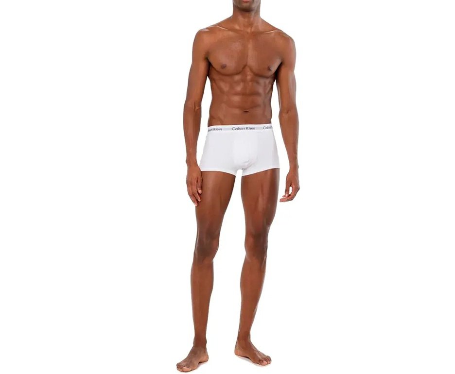 Kit 2 Cuecas boxer Calvin Klein Low Rise Trunk Cotton CK- Branca