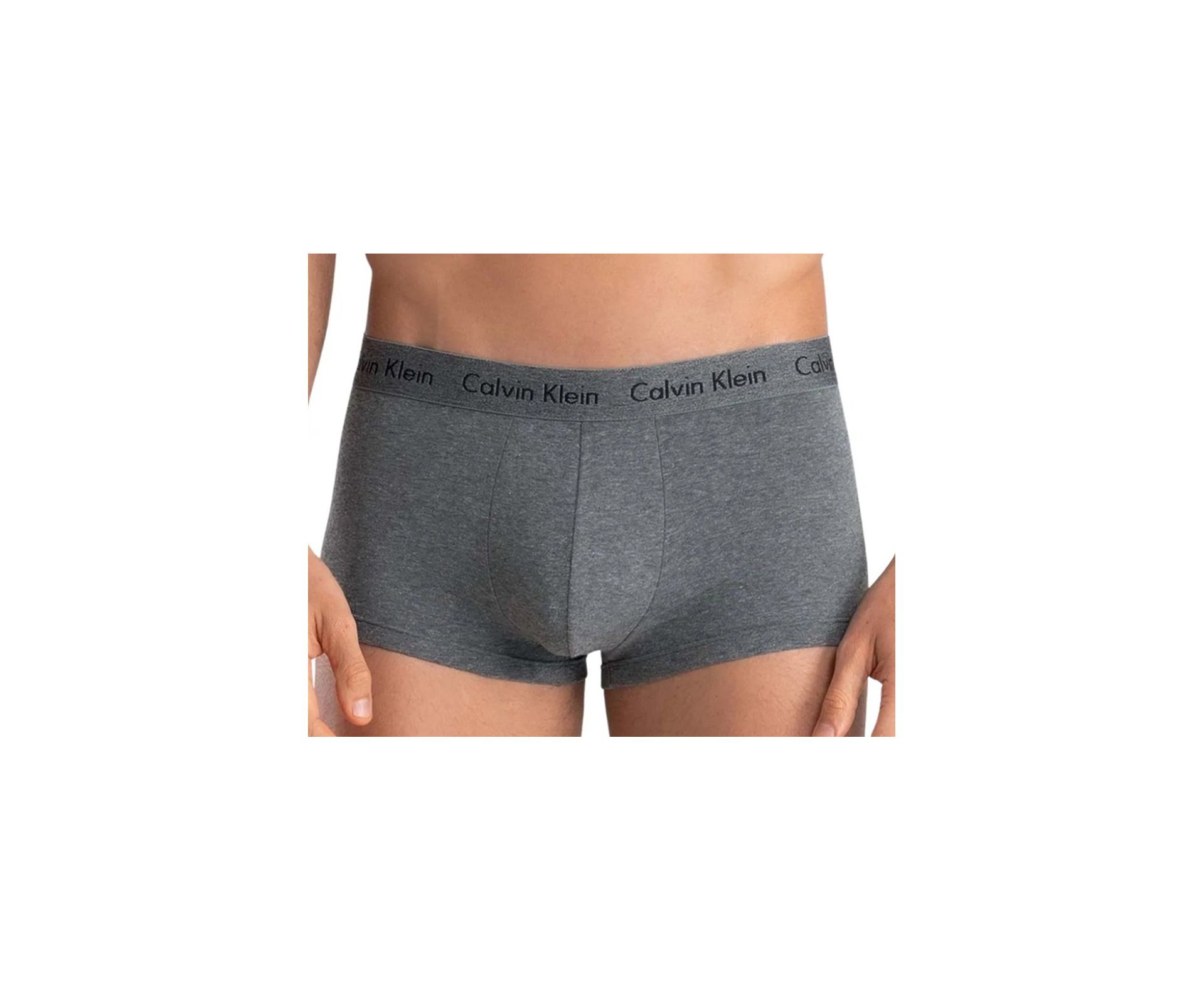 Kit 4 Cuecas Calvin Klein Low Rise Trunk de Cotton Cinza Mescla e Preta