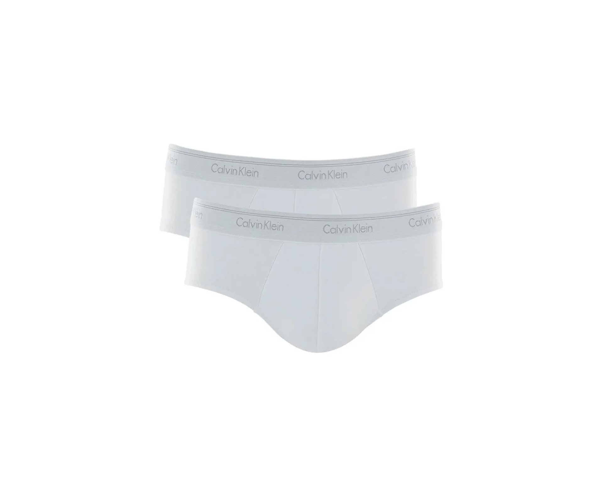 Kit 2 Cuecas Calvin Klein Brief Cotton CK C13.01- Branca