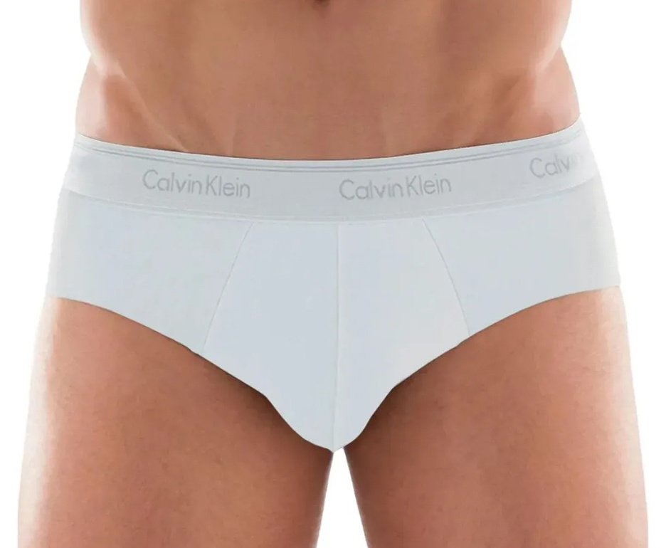 Kit 2 Cuecas Calvin Klein Brief Cotton CK C13.01- Branca