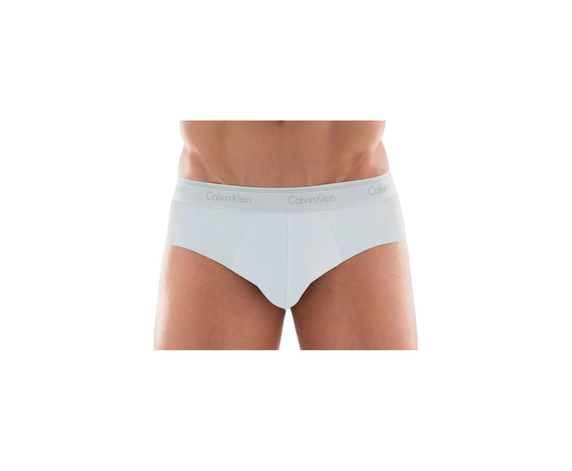 Kit 2 Cuecas Calvin Klein Brief Cotton CK C13.01- Branca