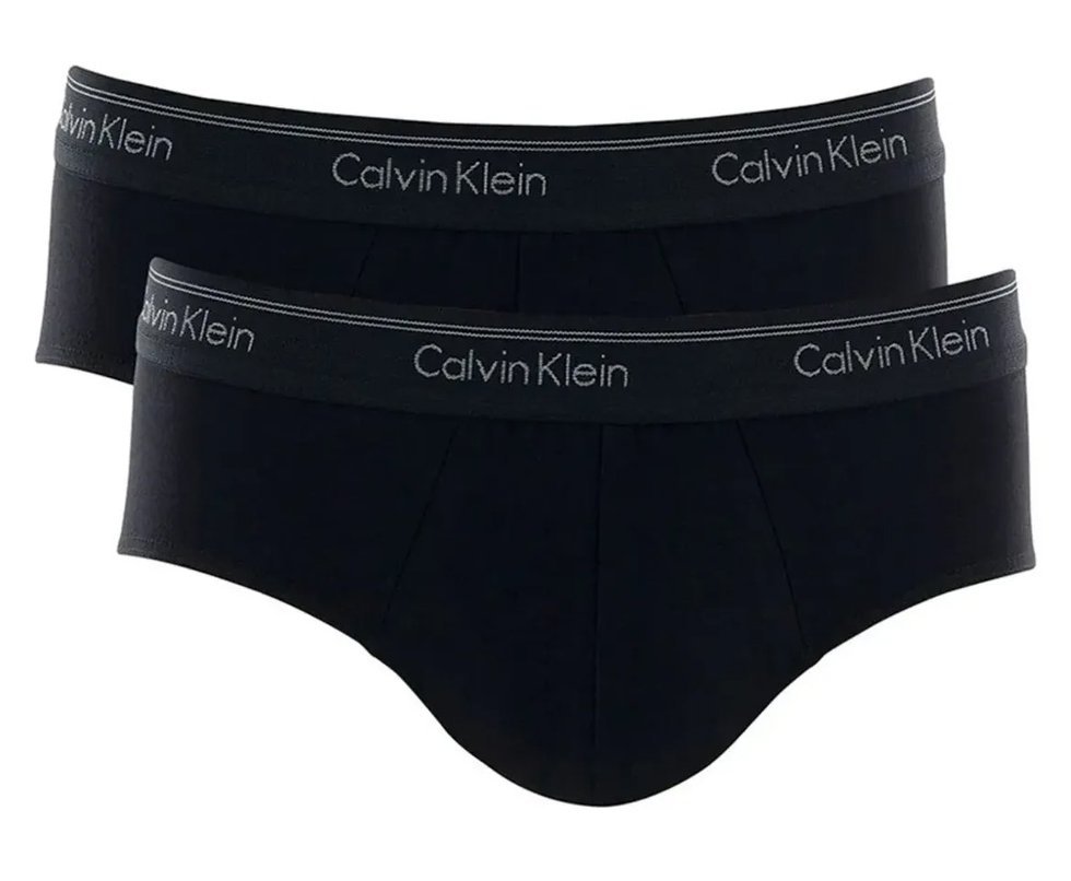 Kit 2 Cueca Calvin Klein Brief Cotton CK C13.01 - Preta