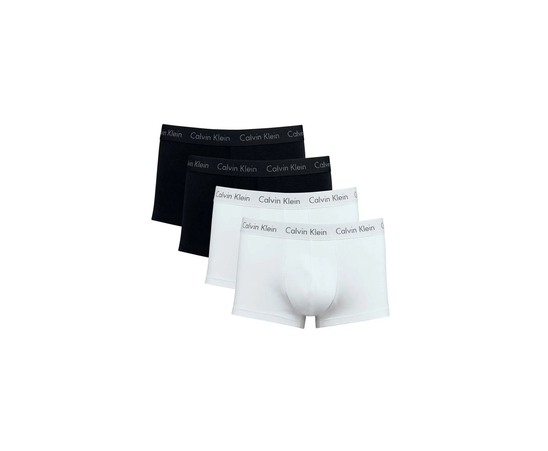 Kit 4 Cuecas Calvin Klein Boxer Low Rise Trunk de Cotton - Branco/Preto