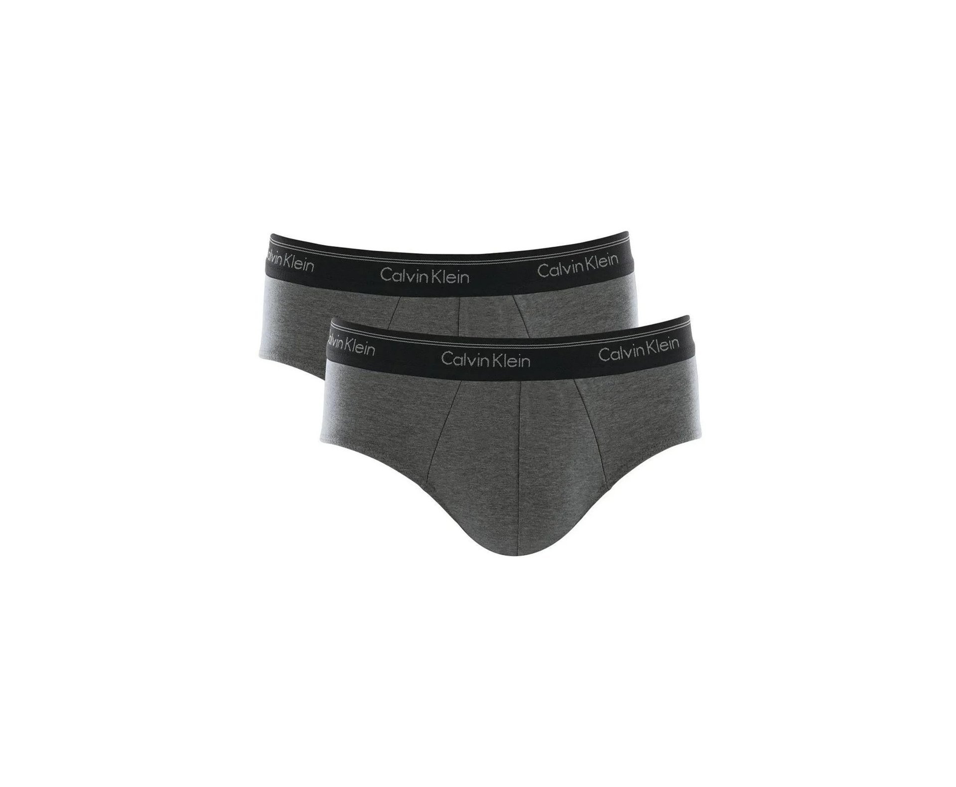 Kit 2 Cuecas Calvin Klein Slip Brief de Cotton Mescla Grafite