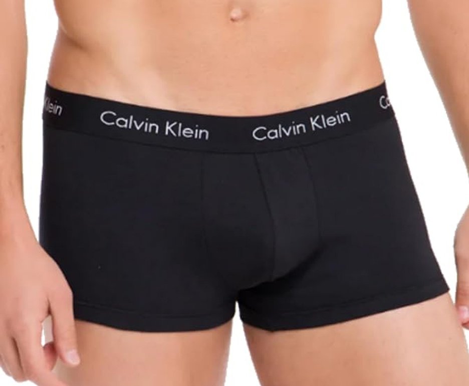 Kit 4 Cuecas Calvin Klein Boxer Low Rise Trunk de Cotton Preto/Branco/Cinza