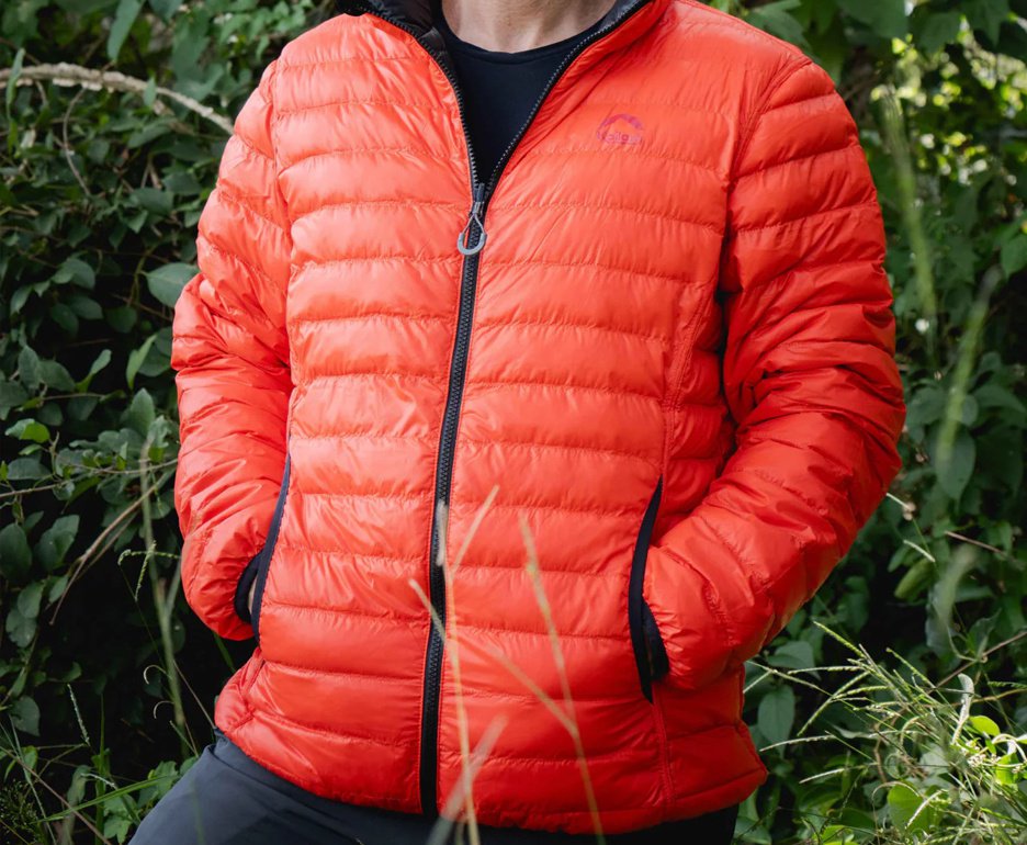Jaqueta Puffer Kailash Dupla Face Pluma Ganso Masculina Preto/Laranja Escuro