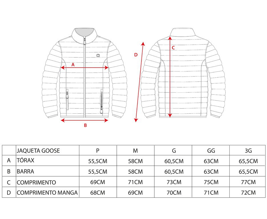 Jaqueta Puffer Kailash Dupla Face Pluma Ganso Masculina Preto/Laranja Escuro