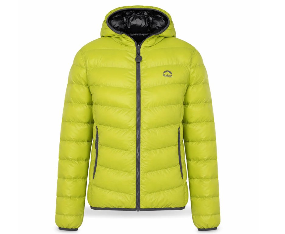 Jaqueta Puffer Kailash Double Patagonia Feminina - Preto/Verde Limão