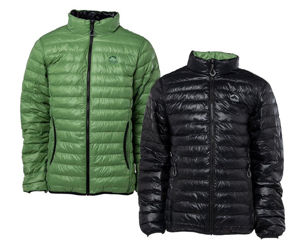Jaqueta Puffer Kailash Dupla Face Pluma Ganso Masculina Preto/Verde