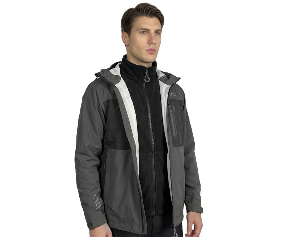Jaqueta Anorak 3x1 Fitz Roy Chumbo/Preto Masc Kailash P
