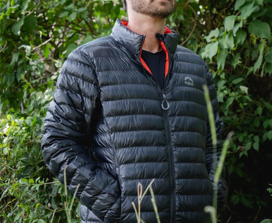 Jaqueta Kailash Puffer Dupla Face Pluma Ganso Feminina Preto e Laranja Escuro