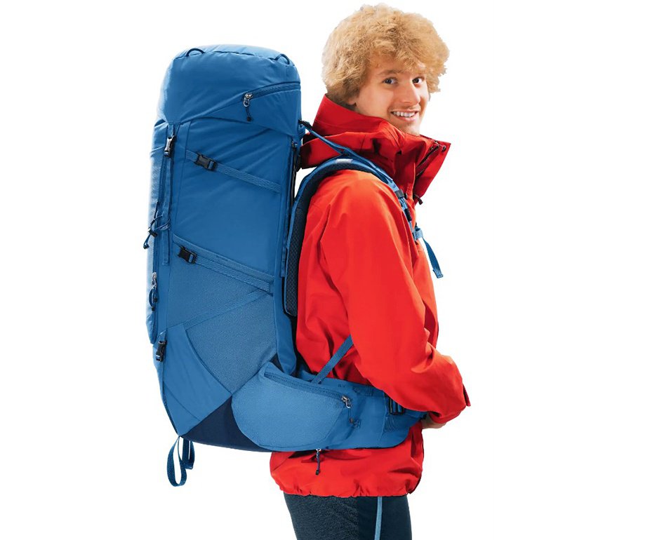 Mochila Aircontact Core 60+10 Azul Claro