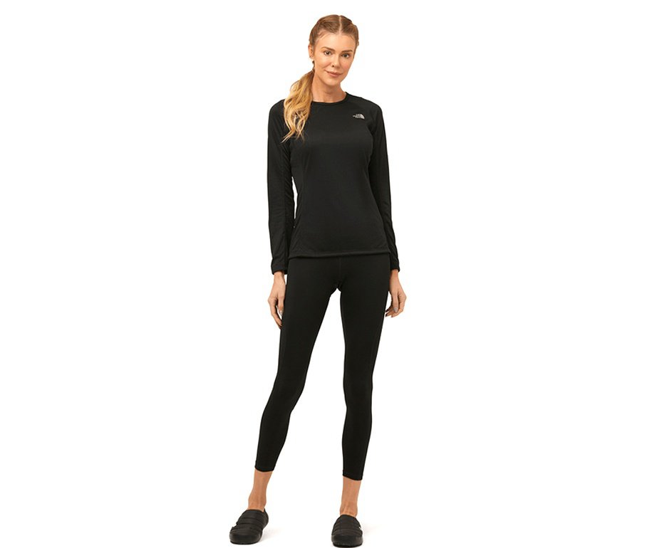 Camiseta The North Face Segunda Pele Feminina Warm Crew - Preta