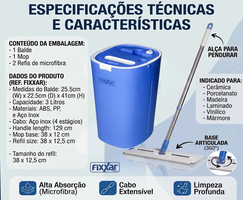Mop - Duo Fixxar (Balde Duplo / Mop)