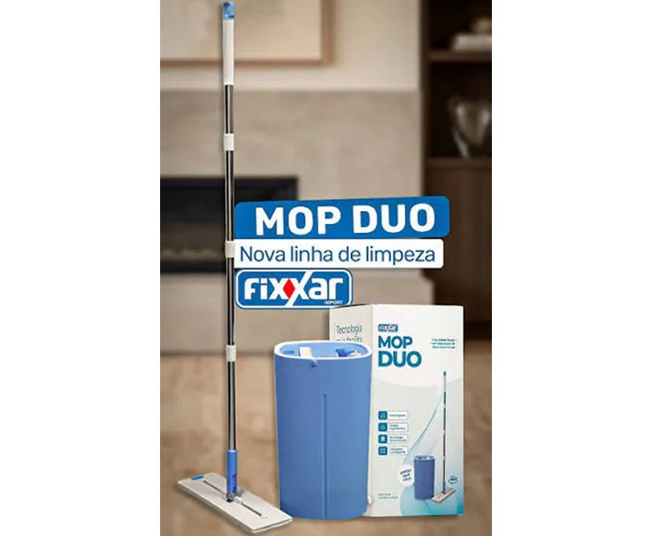 Mop Spray Duo Fixxar 480ml Giratório 360° Microfibra