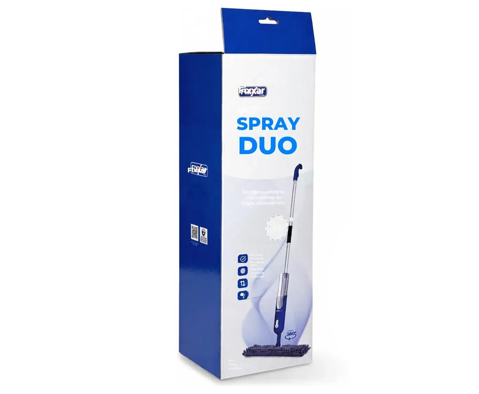 Mop Spray Duo Fixxar 480ml Giratório 360° Microfibra