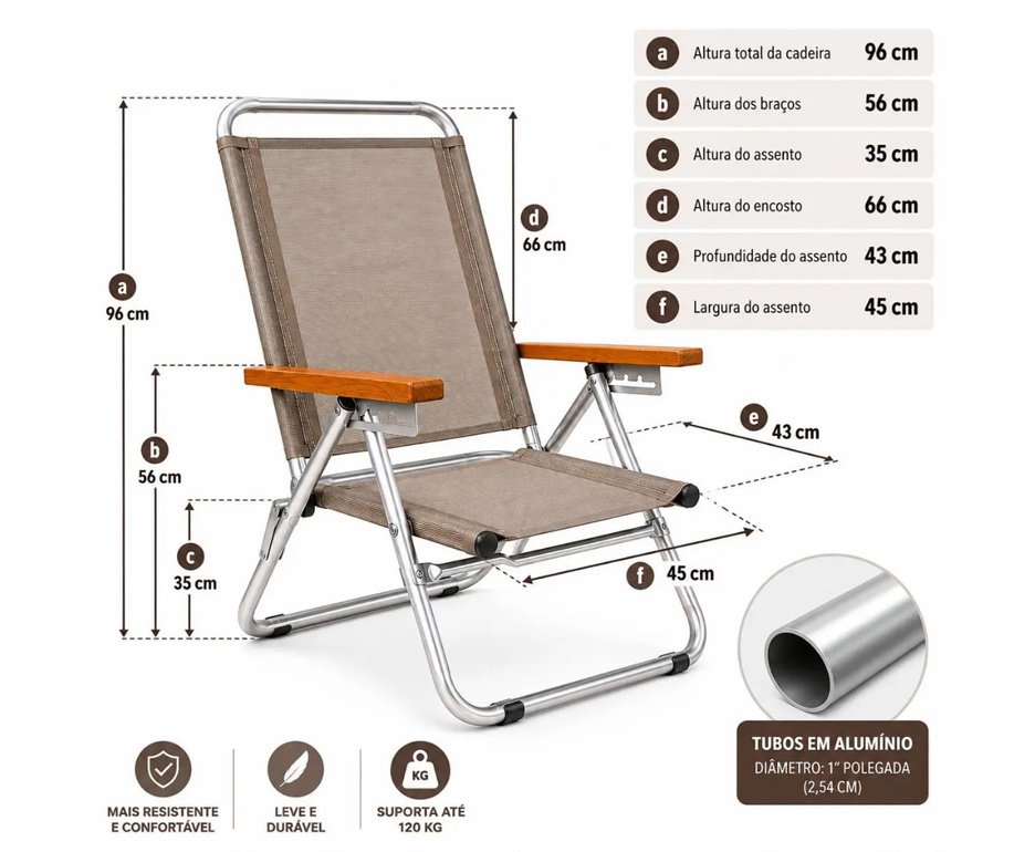 Cadeira Zaka Elegance Reclinavel - Avelã
